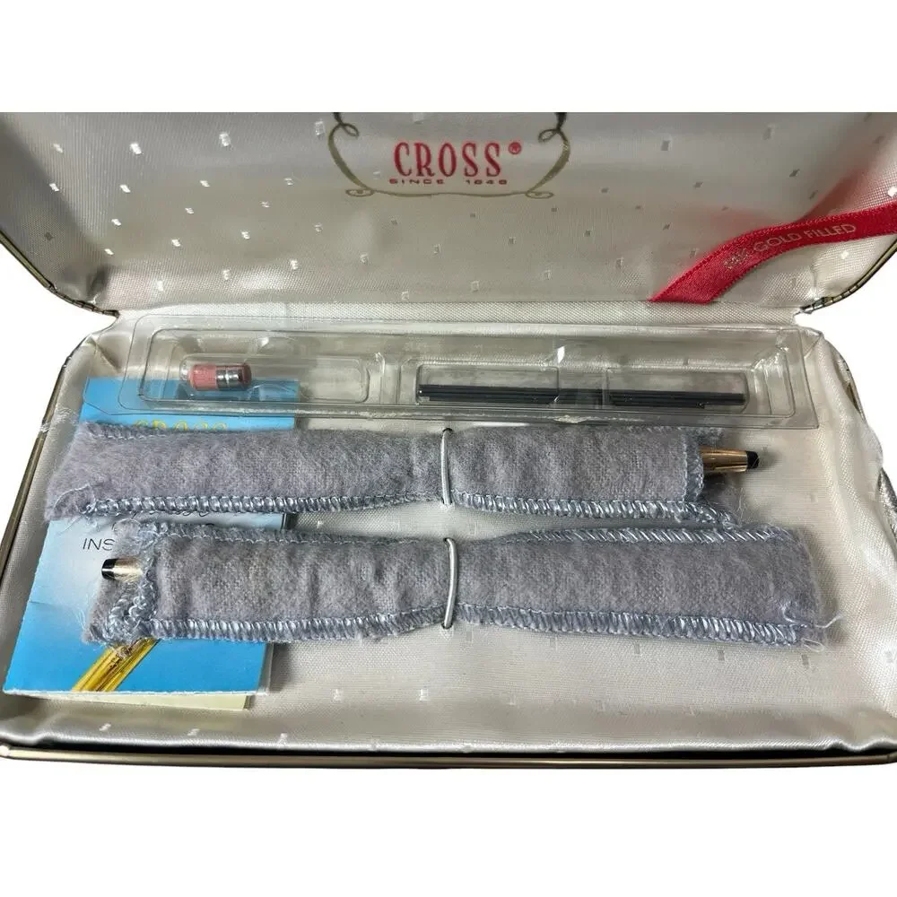 Vintage CROSS 14K Gold Filled Pen & Pencil Set Case Booklet